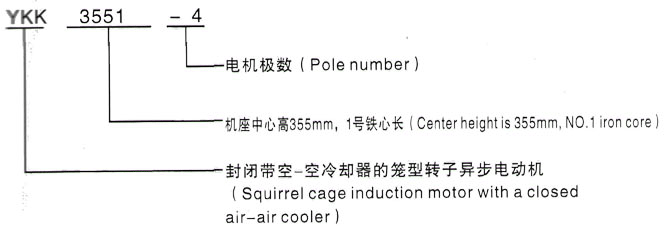 YKK系列(H355-1000)高压YKS4506-6/500KW三相异步电机西安泰富西玛电机型号说明